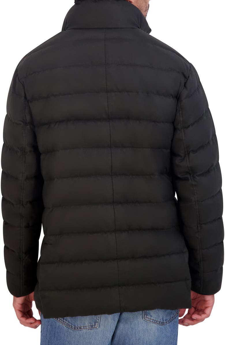 Cole Haan Stand Collar Quilted Down Coat with Inset Bib, Alternate, color,