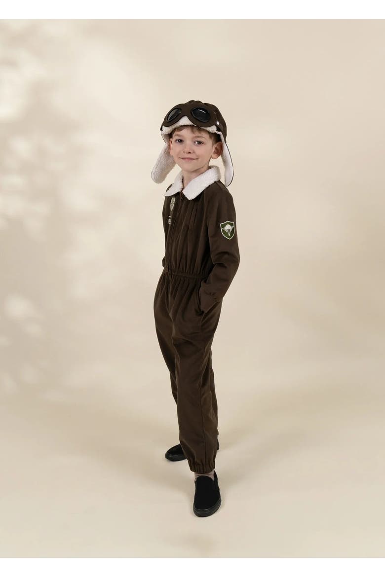 Aviator Play Costume, Alternate, color, Dark Brown
