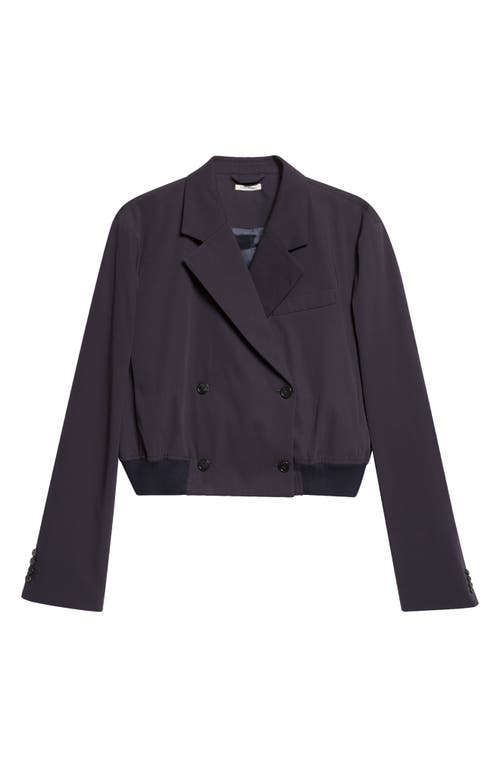 JW Anderson Crop Cotton Double Breasted Blazer in Navy at Nordstrom, Size 14