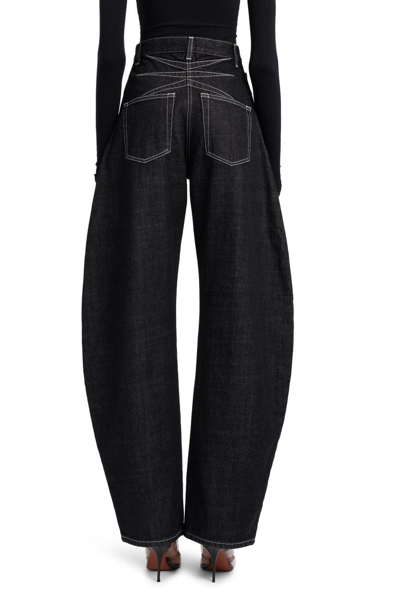 Cotton Denim Round Jeans, Alternate, color, DENIM NOIR