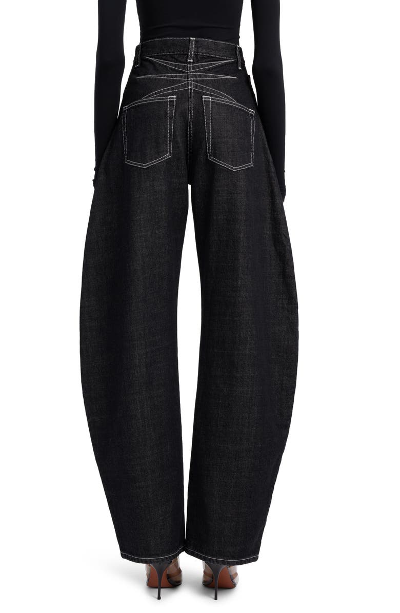Alaïa Cotton Denim Round Jeans, Alternate, color,