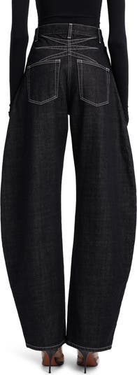Alaïa Cotton Denim Round Jeans | Nordstrom
