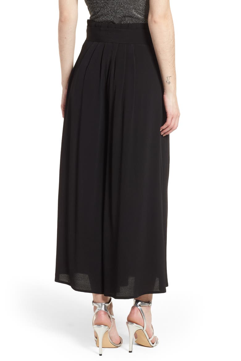 Paperbag Waist Culottes, Alternate, color, BLACK