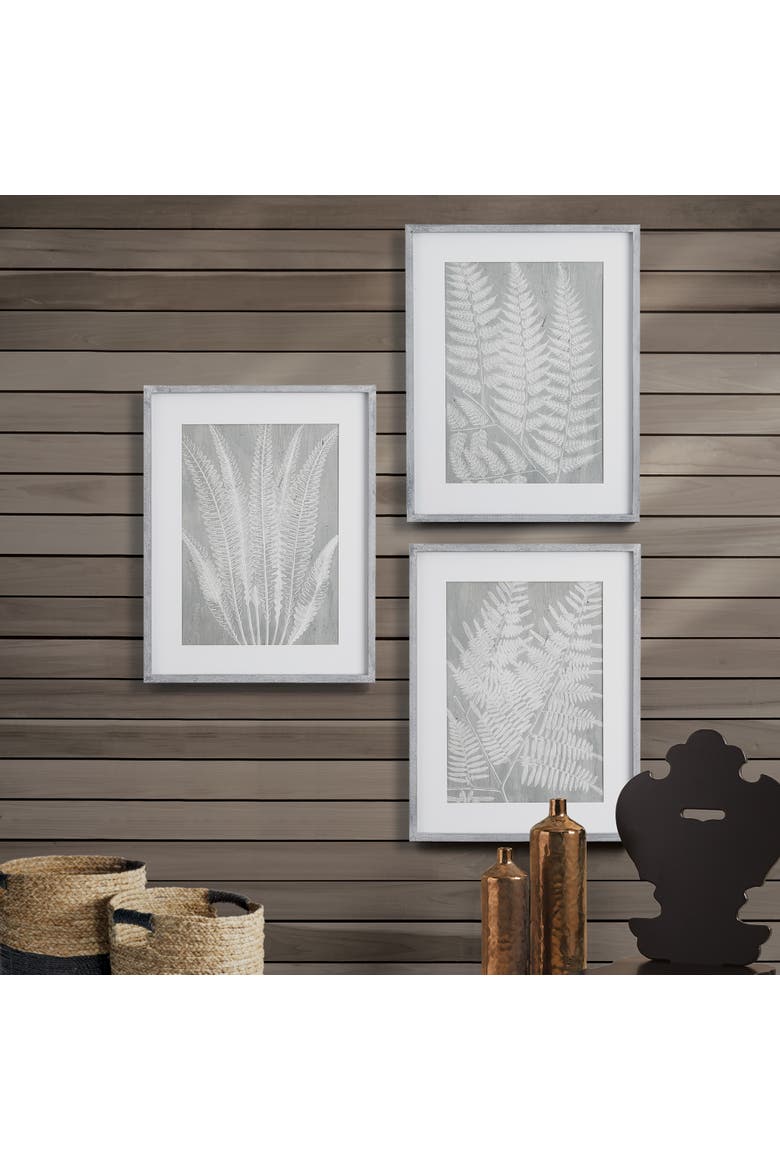 Fern Frond Prints, Set Of 3, Alternate, color, Green