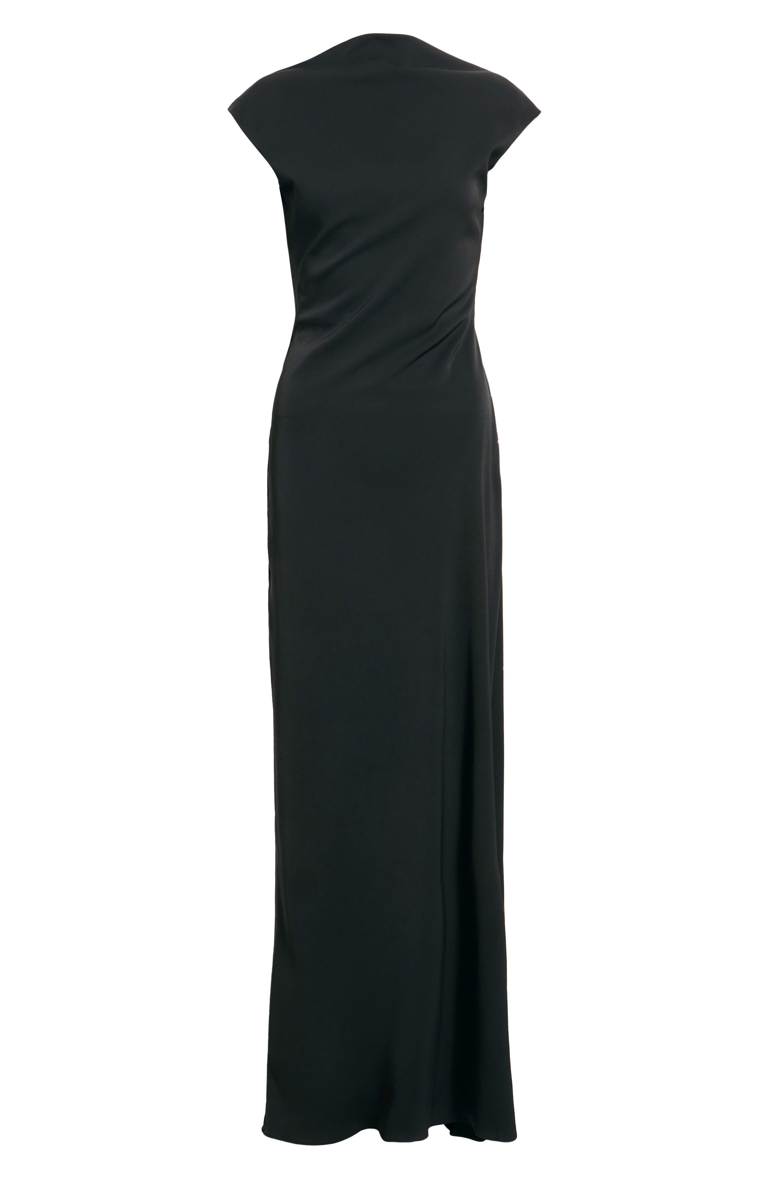 cap sleeve maxi dress black Cap Sleeve Mesh Insert Maxi Dress Black