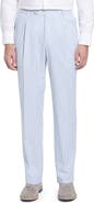 Berle Pleated Seersucker Cotton Dress Pants