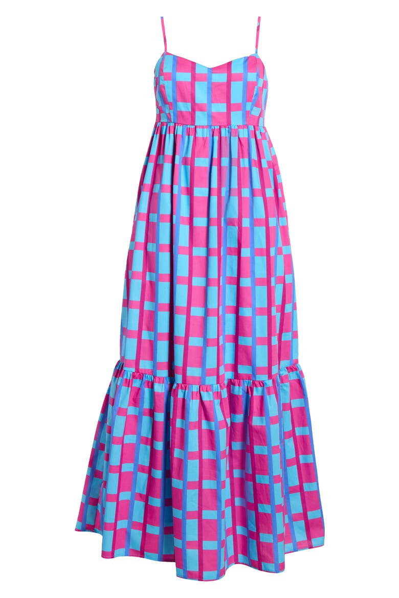 Marvy Check Maxi Sundress, Alternate, color, FUCHSIA-BLUE-MULTI