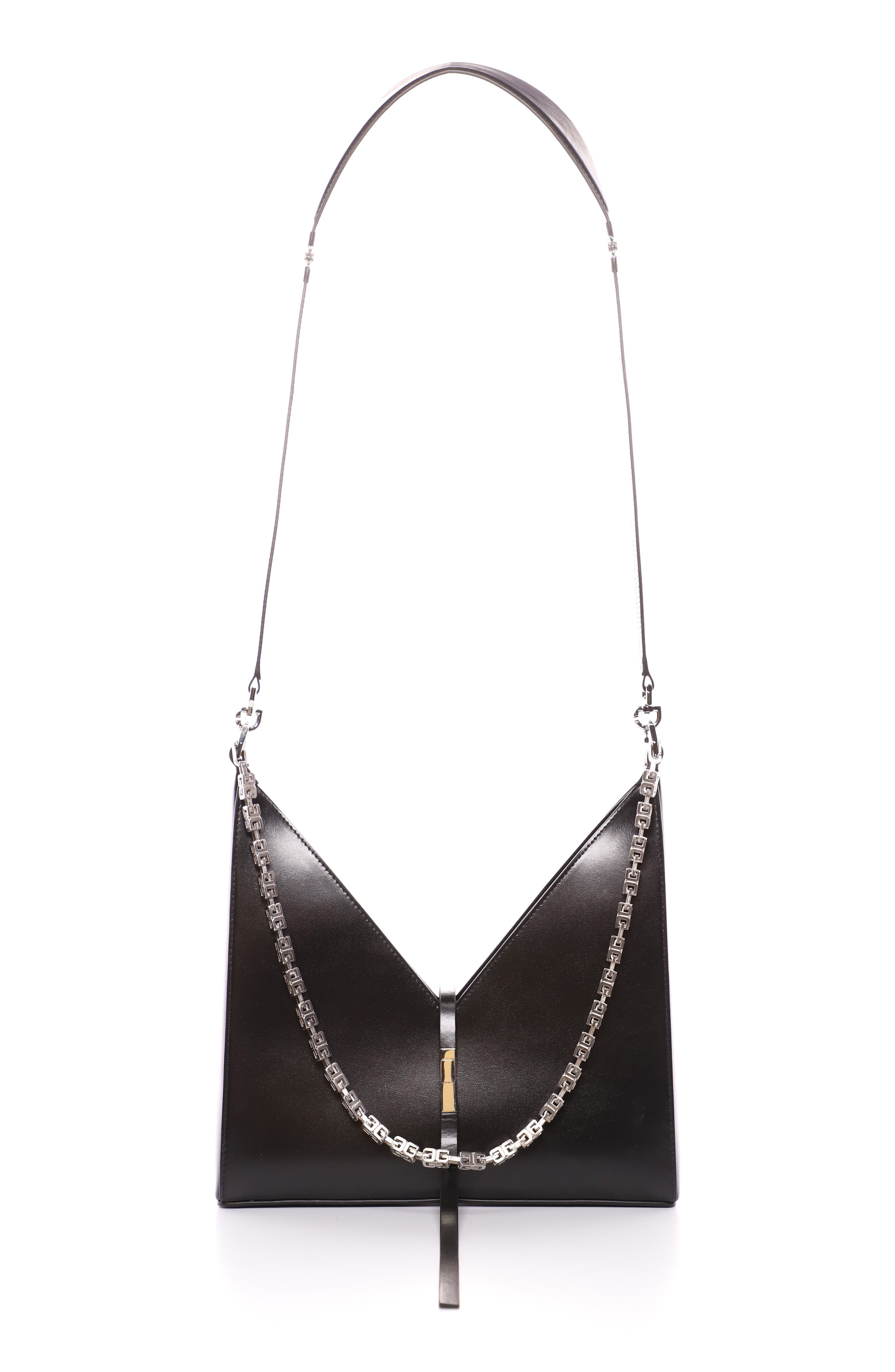 Givenchy Small Cutout Chain Strap Leather Crossbody Bag, Main, color, 