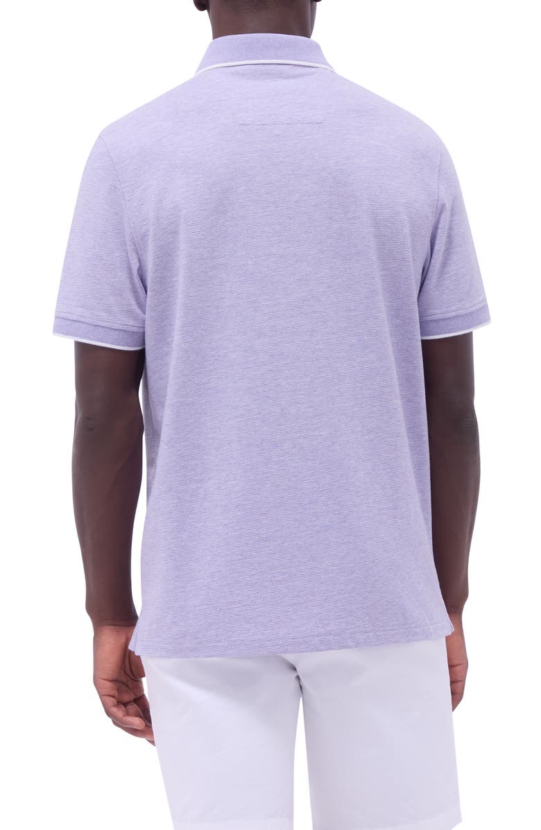 Bugatchi Tipped Contrast Collar Polo, Alternate, color, Lilac