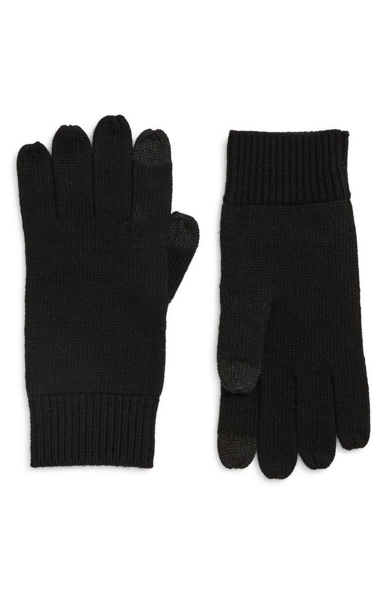 Faherty Essential Tech Gloves, Main, color, Black