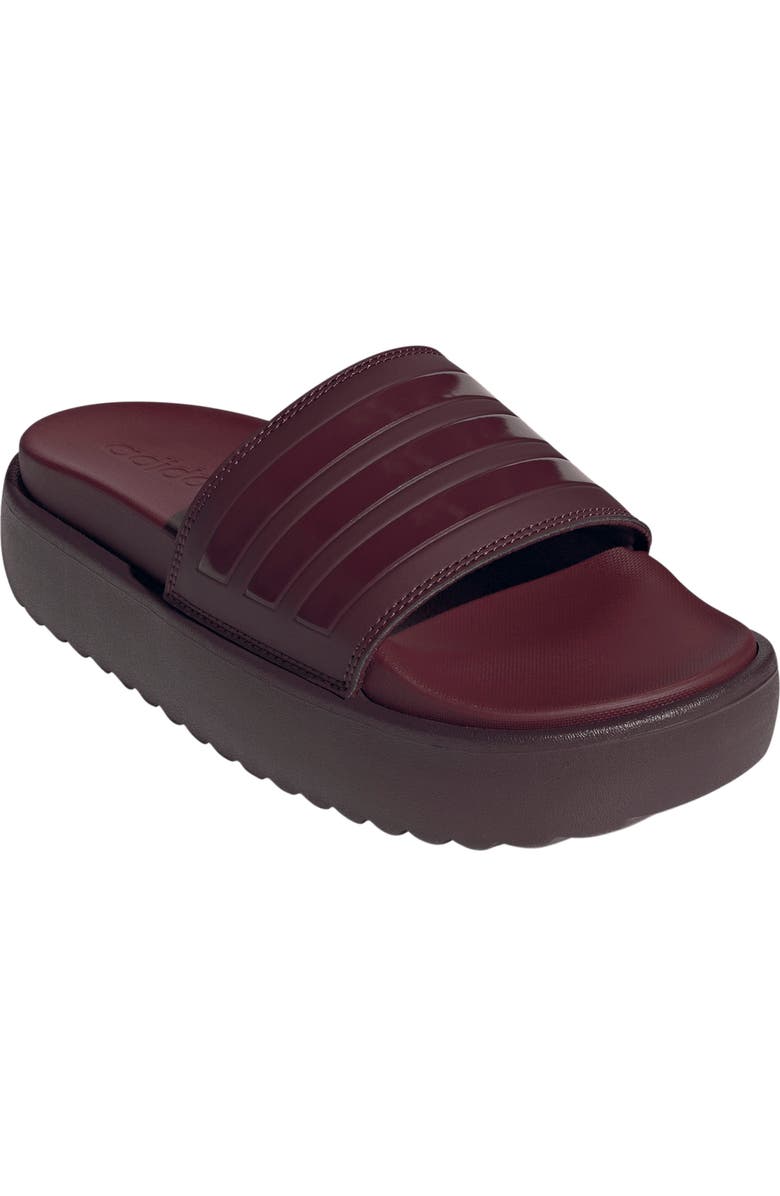 adidas Adilette Platform Slide Sandal, Main, color, Maroon/ Maroon/ Shadow Red