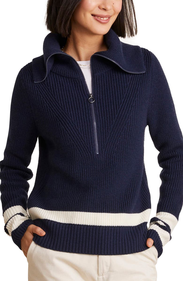 vineyard vines Stripe Half-Zip Merino Wool Sweater, Main, color,