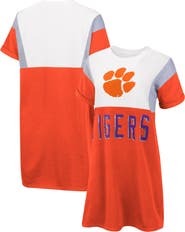 G-III 4HER BY CARL BANKS Women's G-III 4Her by Carl Banks Orange/White Clemson Tigers 3rd Down Short Sleeve T-Shirt Dress