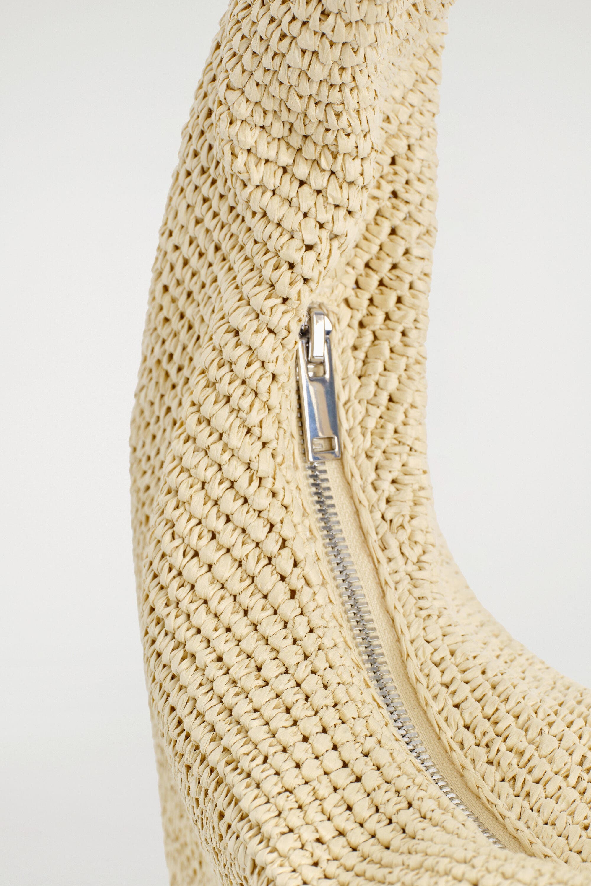 COS Curved Shoulder Bag - Straw, Alternate, color, Beige