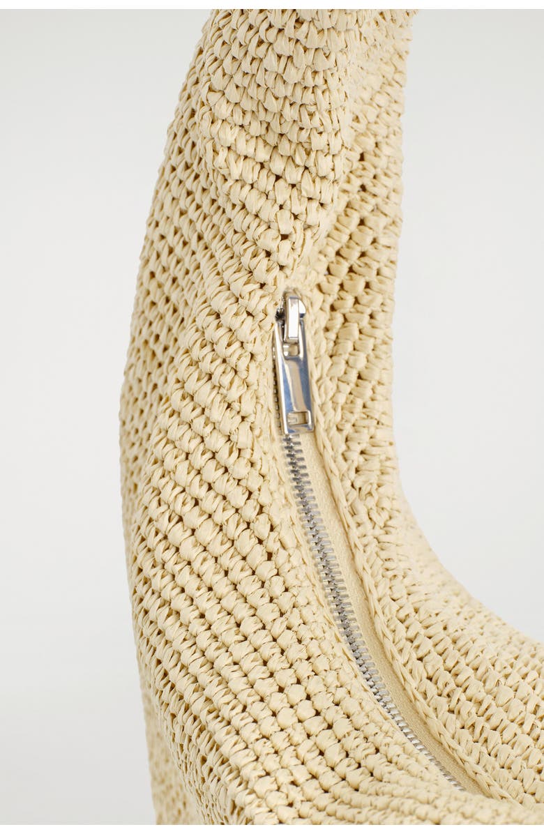 COS Curved Shoulder Bag - Straw, Alternate, color, Beige