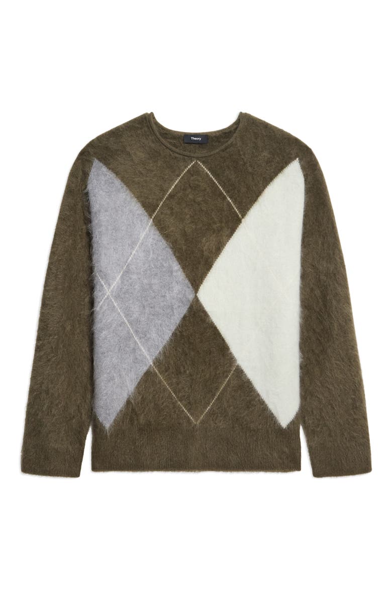 Brushed Argyle Merino Wool and Cashmere Sweater, Main, color, OLIVE MULTI - F60