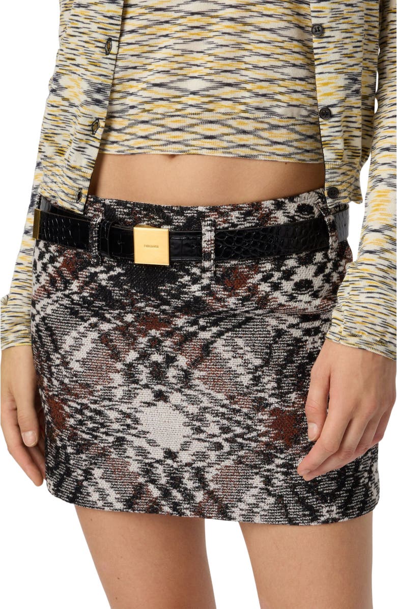 Missoni Mini Skirt In Jacquard Fabric, Alternate, color, Black & Brown