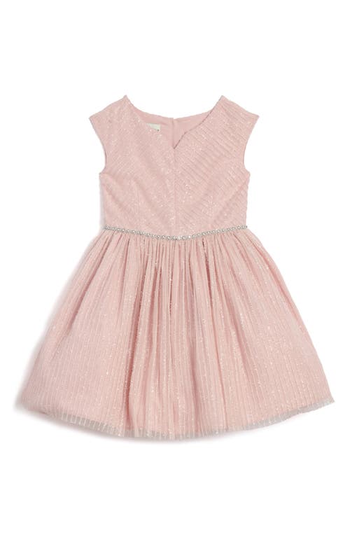 Pippa & Julie Kids' Sylvia Metallic Stripe Party Dress In Purple