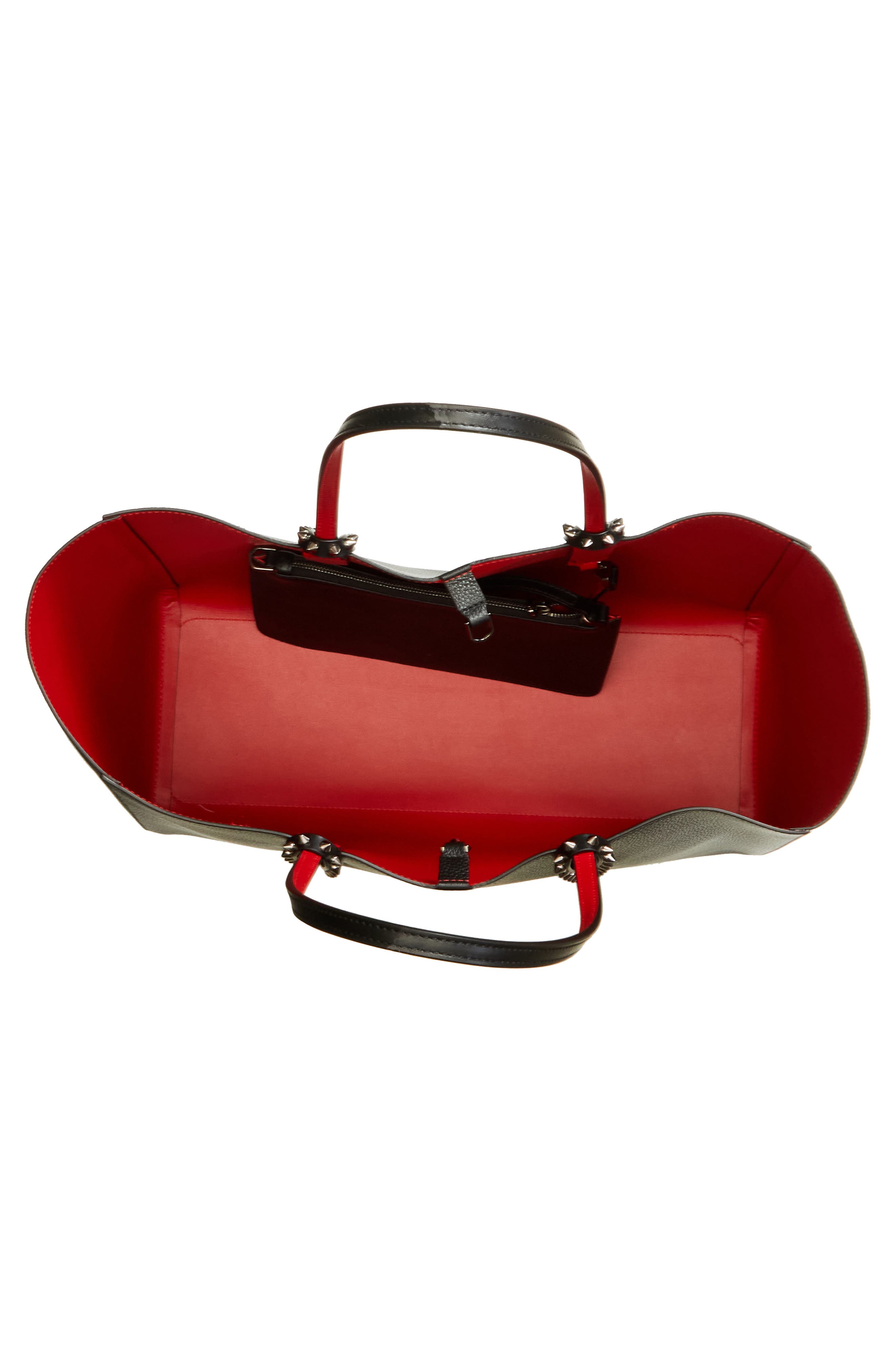 Christian Louboutin Large Cabata Soft Leather Tote Bag, Alternate, color, Black/ Gun Metal