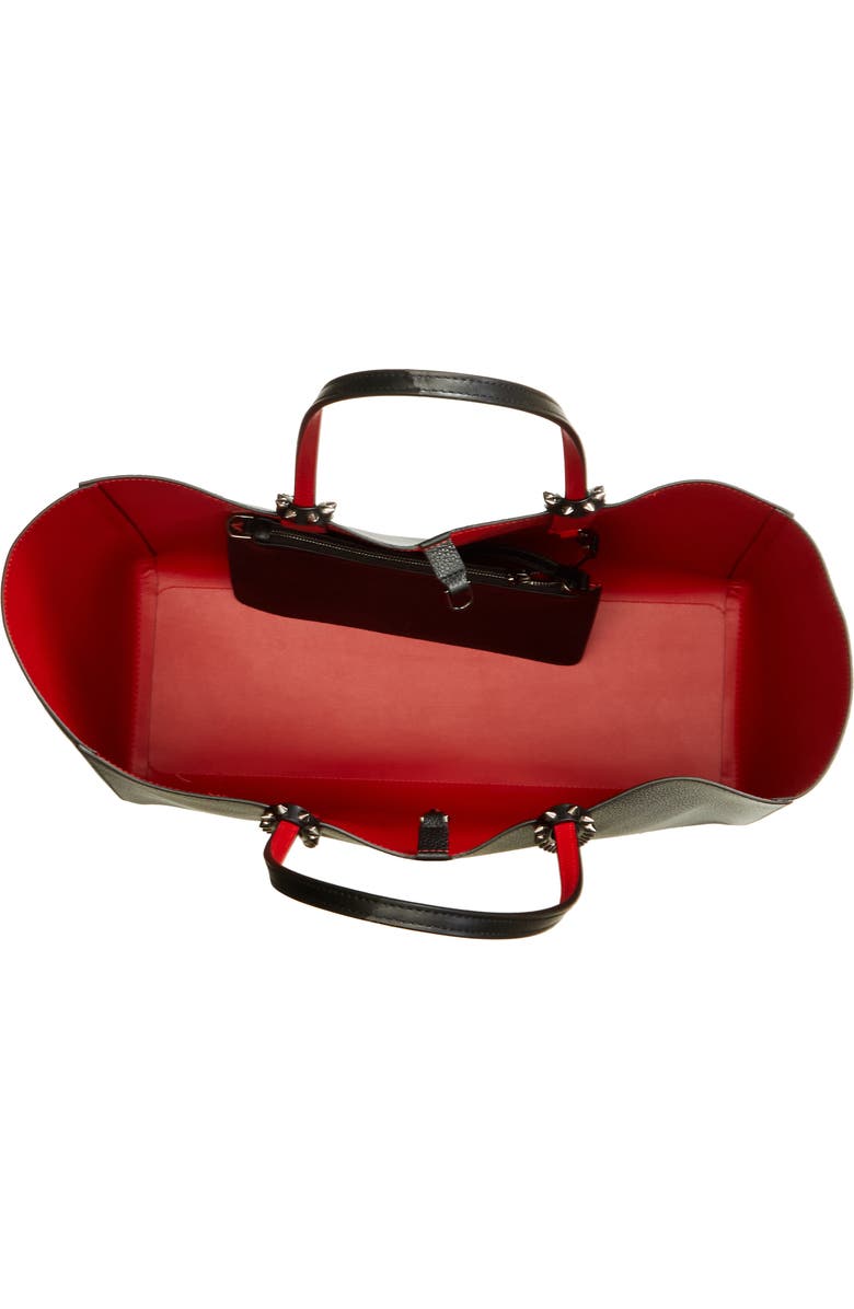 Christian Louboutin Large Cabata Soft Leather Tote Bag, Alternate, color, Black/ Gun Metal