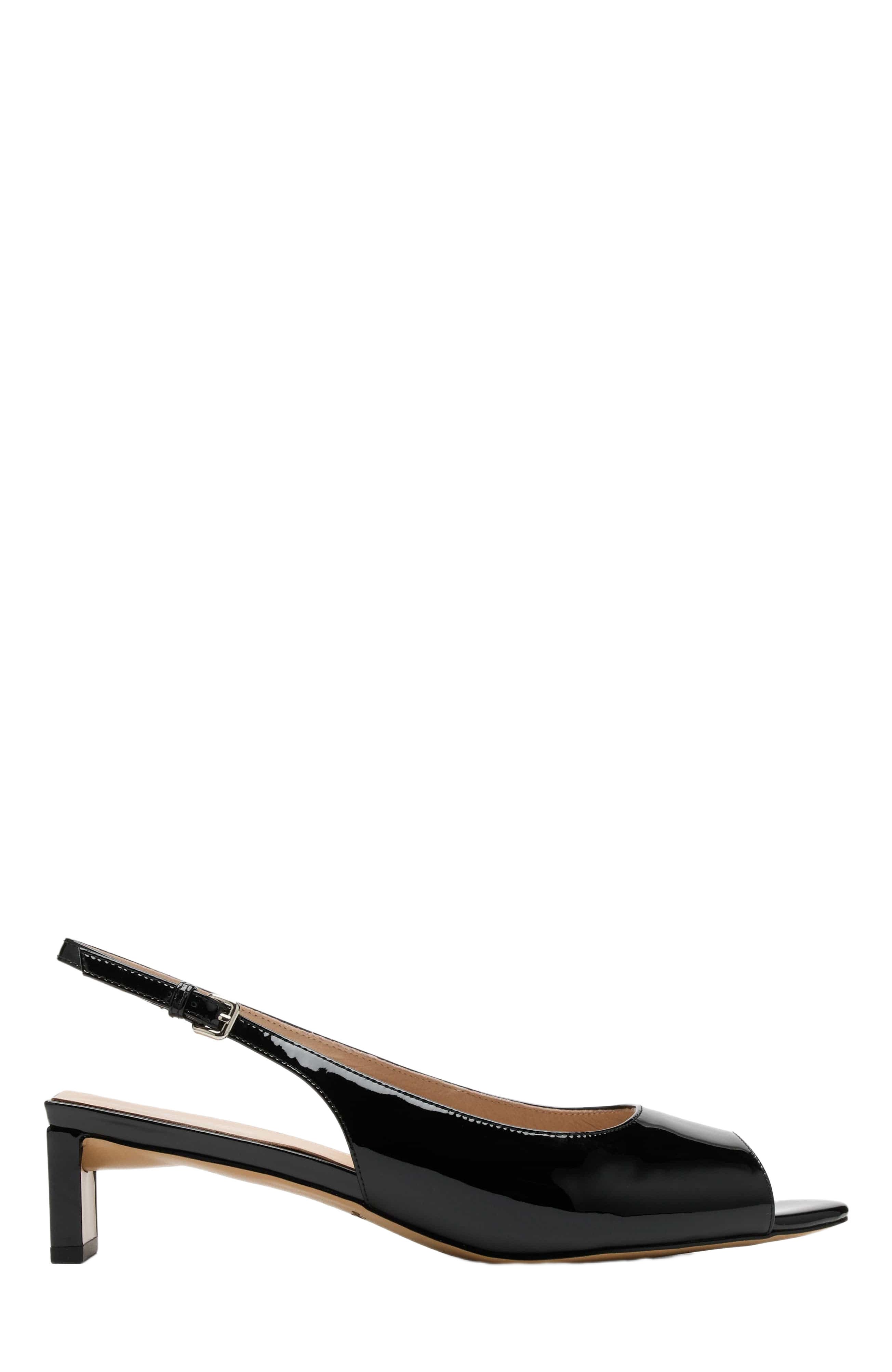 Carmen Slingback Peep Toe Heels, Main, color, Black Patent