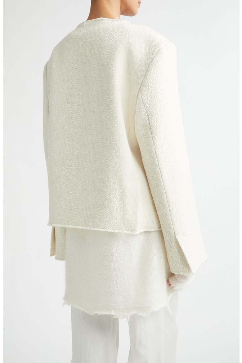Open Front Wool Blend Bouclé Jacket, Alternate, color, ECRU