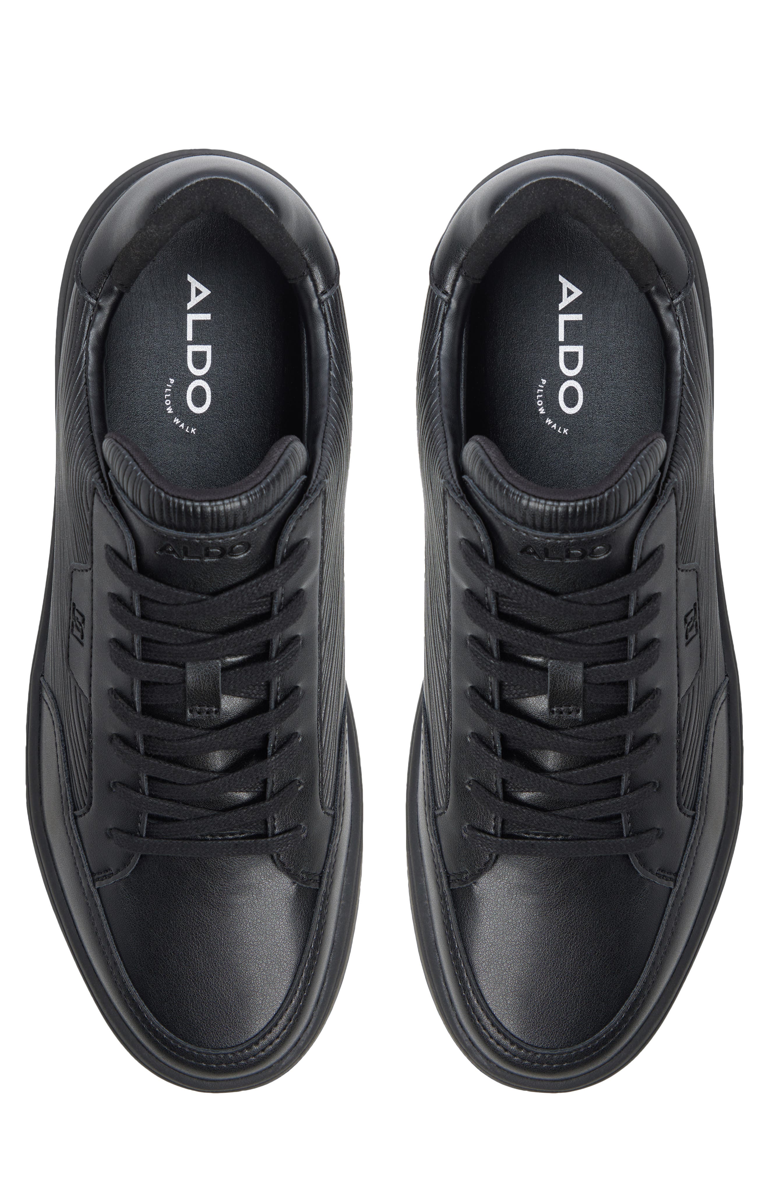 Miko Faux Leather Sneaker, Alternate, color, BLACK/BLACK