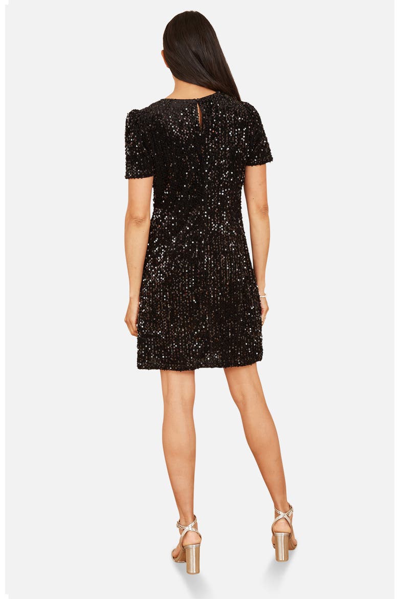 Sequin Tunic Mini Dress, Alternate, color, Black