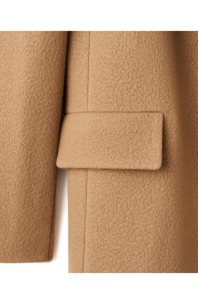 MANGO Selection Notched Lapel Wool Blend Coat, Alternate, color, Medium Brown