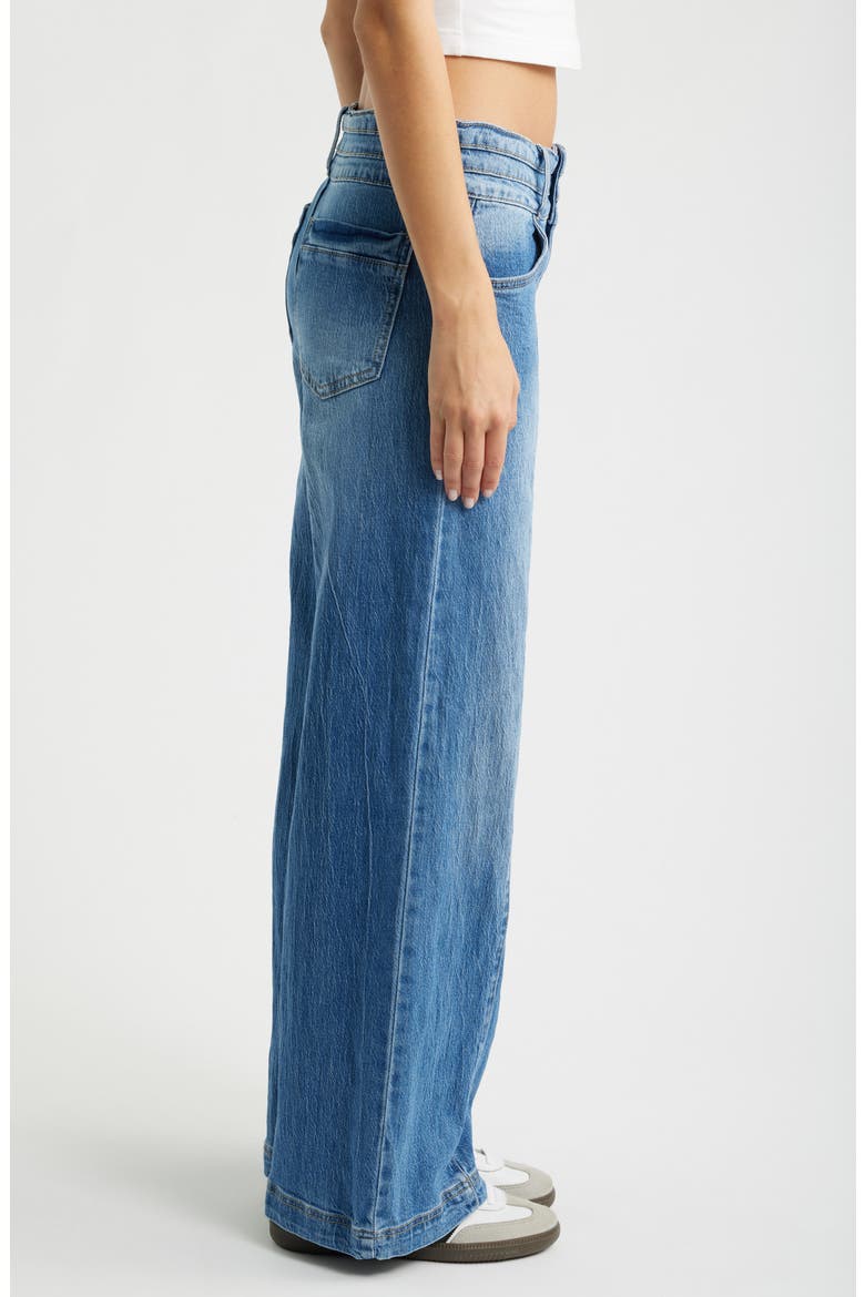 Bella Wide Leg Triple Waist Jeans, Alternate, color, MEDIUM BLUE