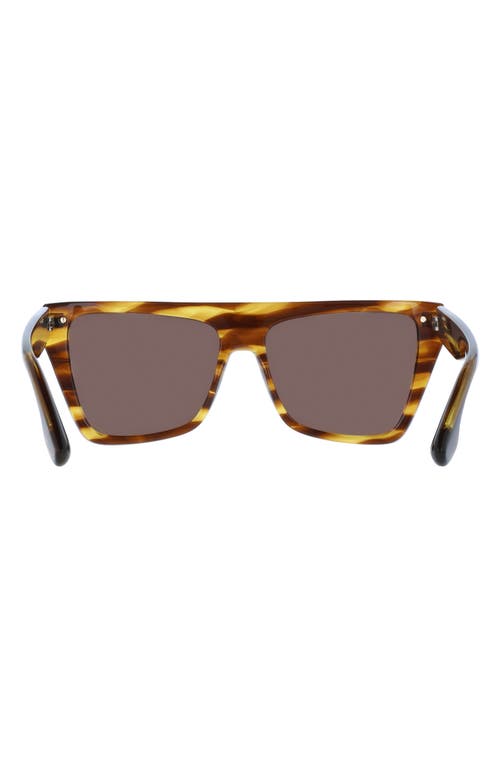 Victoria Beckham 57mm Modified Rectangular Sunglasses In Brown