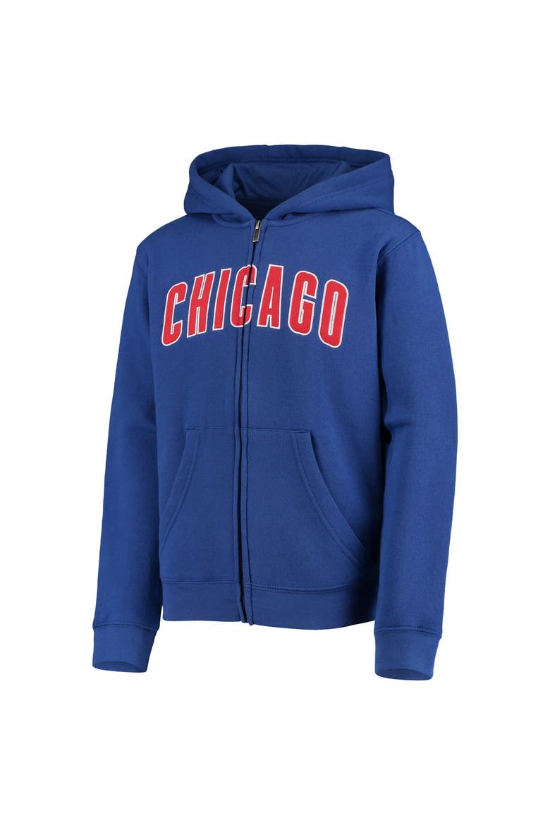 Youth Royal Chicago Cubs Team Wordmark Full-Zip Hoodie, Alternate, color, Royal