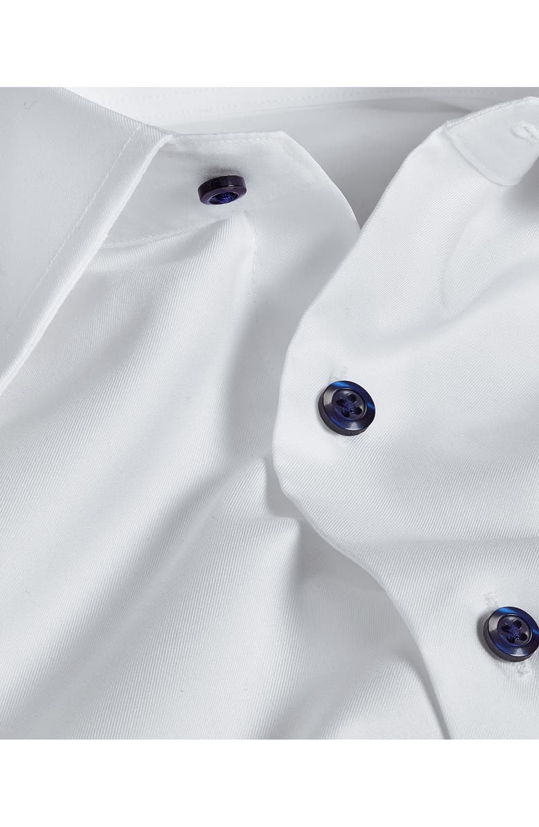 David Donahue Regular Fit Solid White Dress Shirt, Alternate, color, White