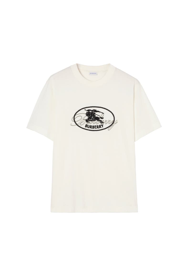 Knight Stamp Cotton T-shirt, Alternate, color, Chalk white