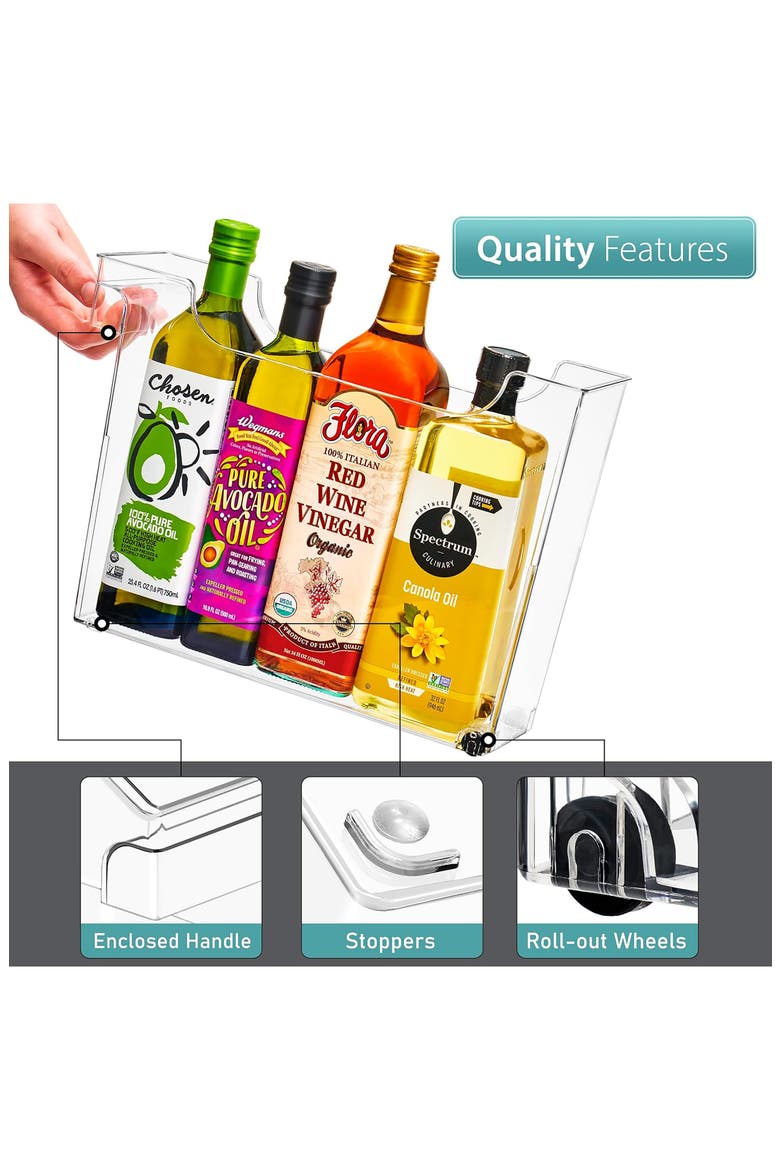 Set of 2 Wheeled Organizer, Alternate, color, CLEAR