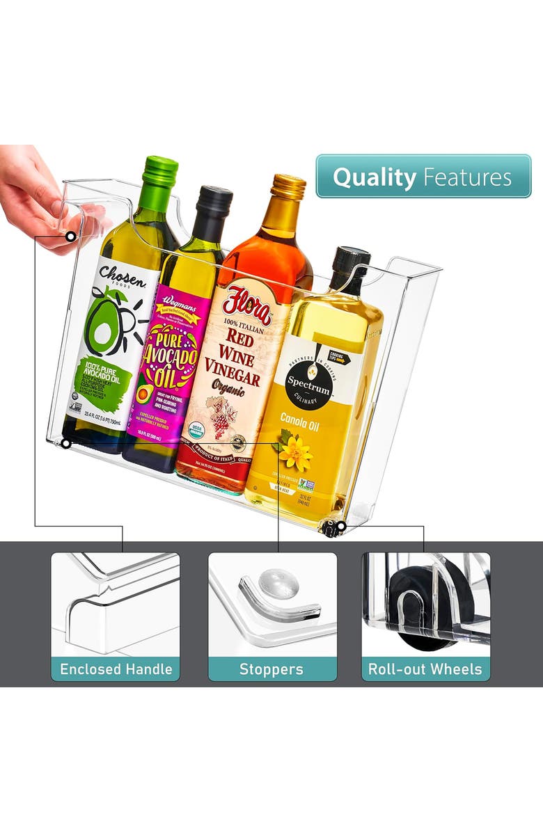 SORBUS Set of 2 Wheeled Organizer, Alternate, color, Clear