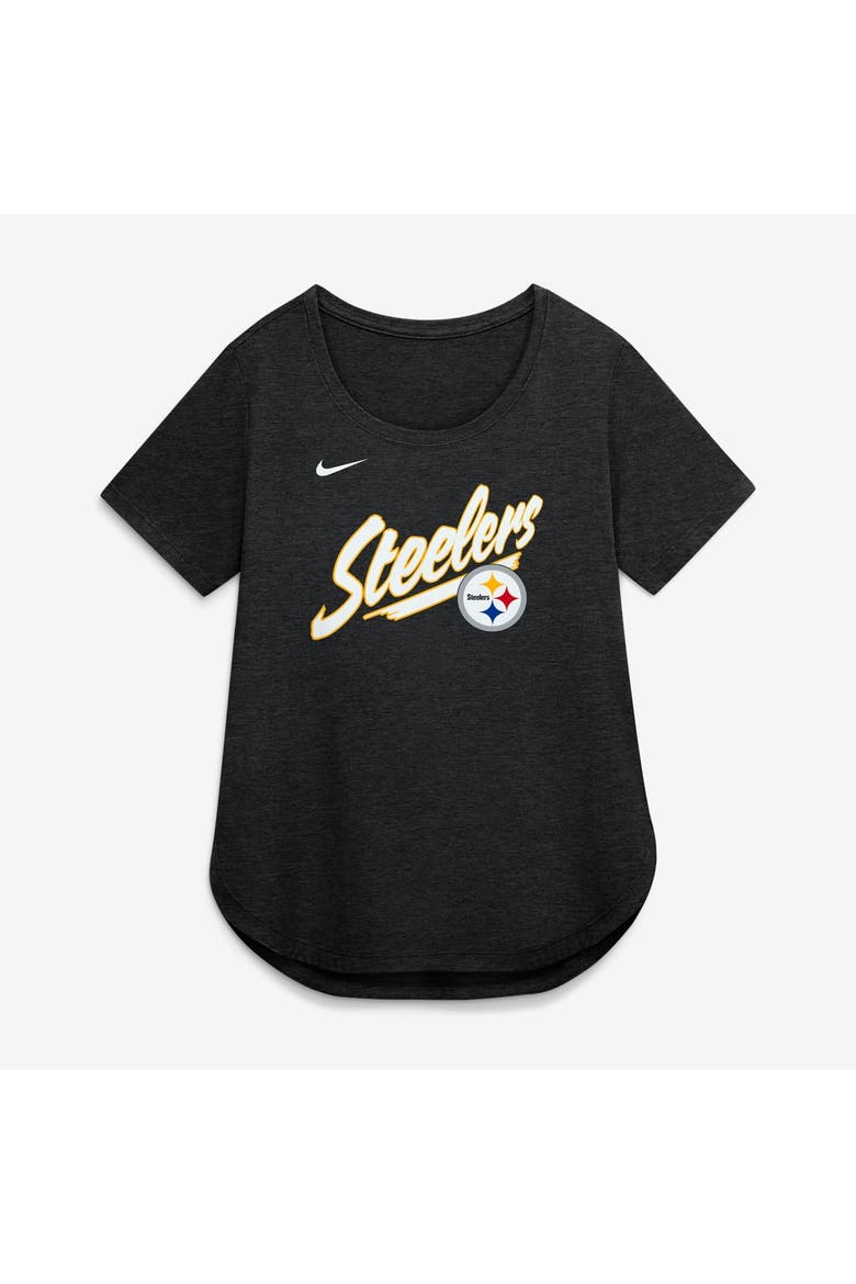 Women's Nike Black Pittsburgh Steelers Primetime Tri-Blend T-Shirt, Alternate, color, Black