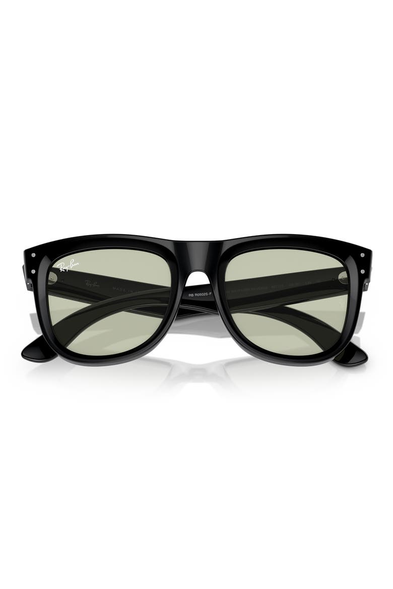 Wayfarer Reverse 53mm Square Sunglasses, Alternate, color, BLACK