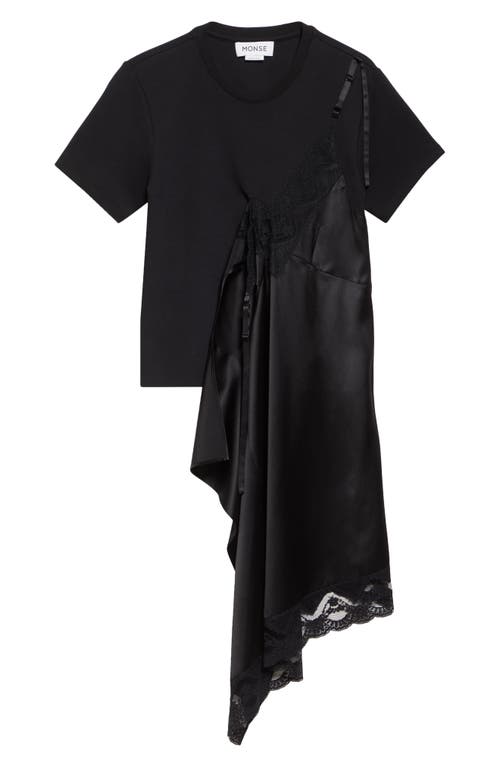 Monse Deconstructed Lingerie T-shirt In Black