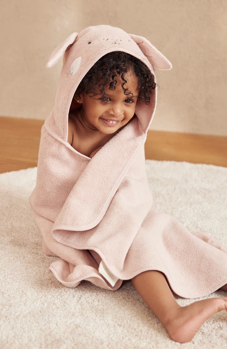 MORI Bunny Hooded Towel, Alternate, color, Blush
