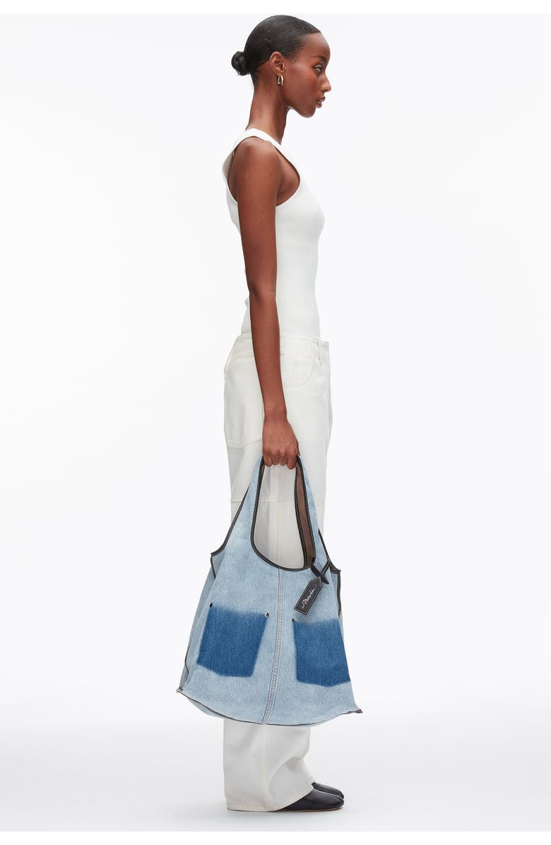 3.1 Phillip Lim Ghost Patch Market Tote Bag, Alternate, color, Light Denim