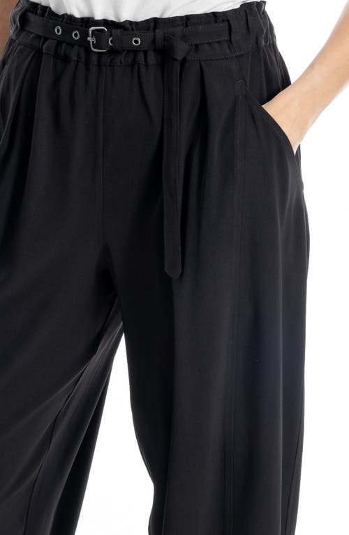 Max Studio Easy Twill Belted Barrel Pants In Black