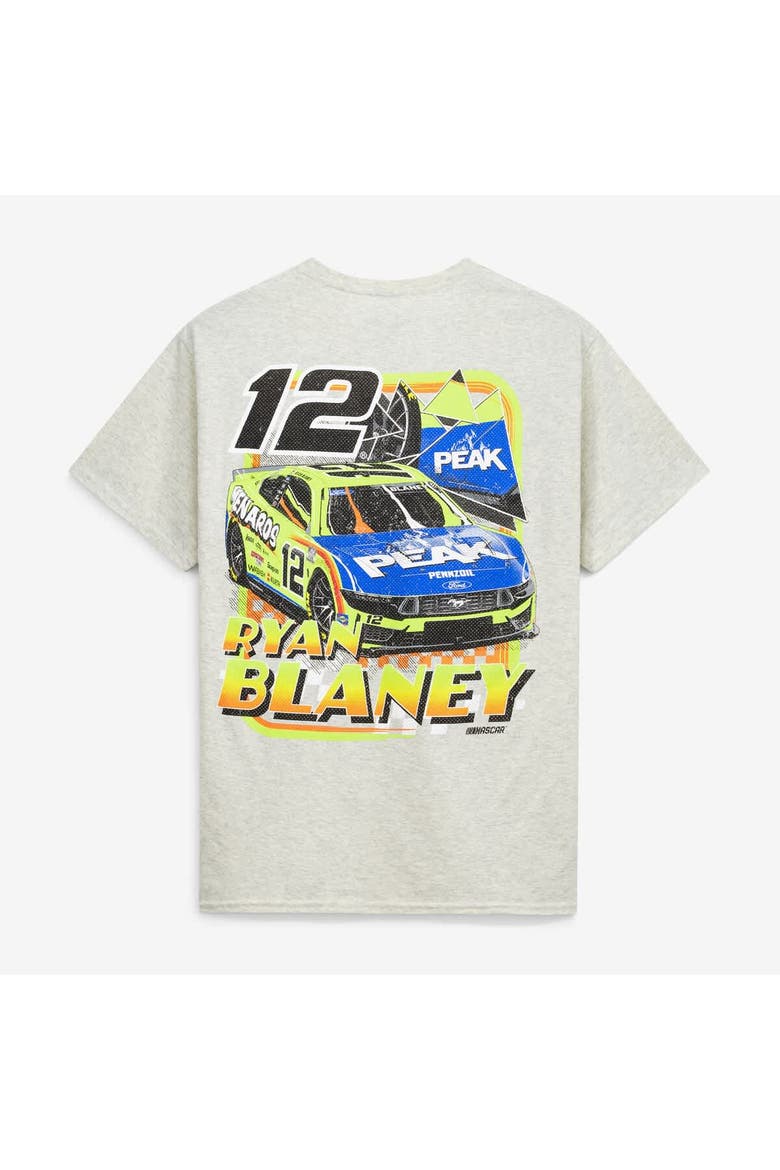 Men's Team Penske  Heather Oatmeal Ryan Blaney #12 Peak T-Shirt, Alternate, color, Oatmeal