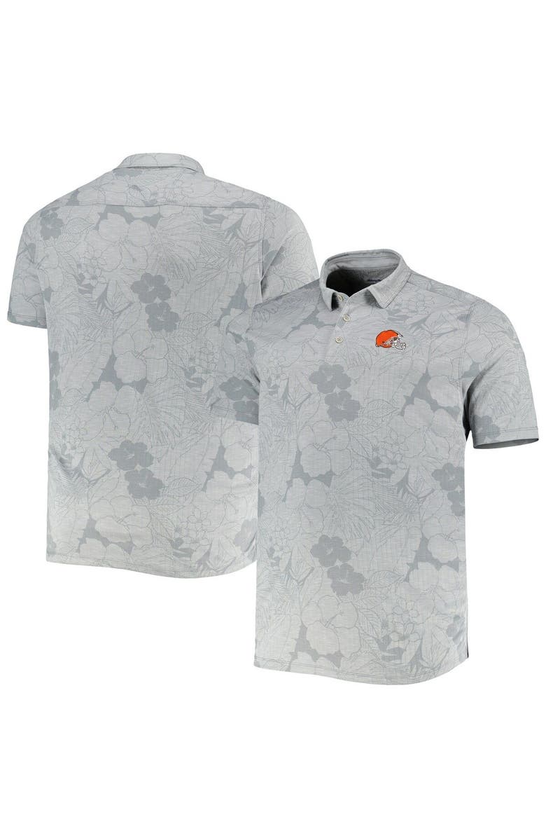 Tommy Bahama Men's Tommy Bahama Gray Cleveland Browns Big & Tall Miramar Blooms Polo, Main, color, Gray