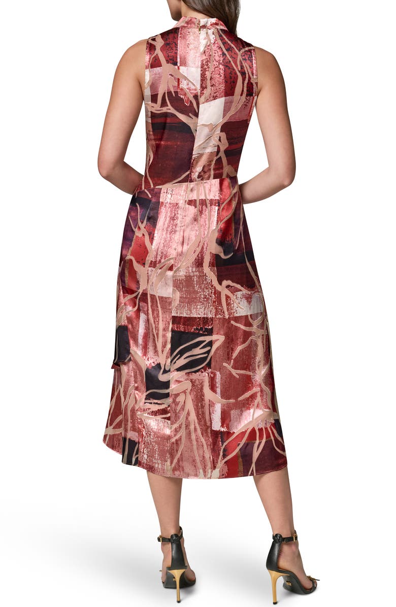 Donna Karan New York Burnout Sleeveless Cowl Neck Dress, Alternate, color, 