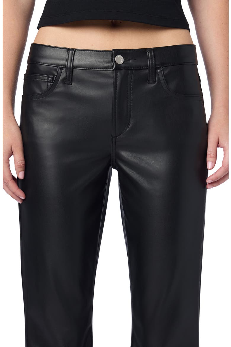 Faux Leather Mid Rise Crop Bootcut Pants, Alternate, color, BLACK