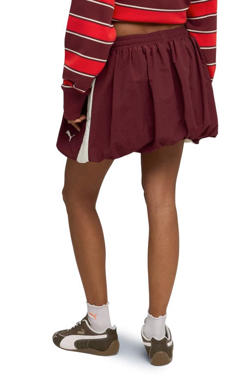 Puma T7 Bubble Hem Skirt In Burgundy