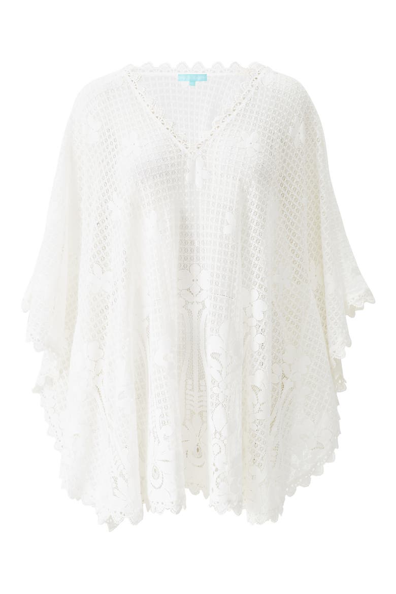Josie Open Knit Cover-Up Caftan, Alternate, color, WHITE