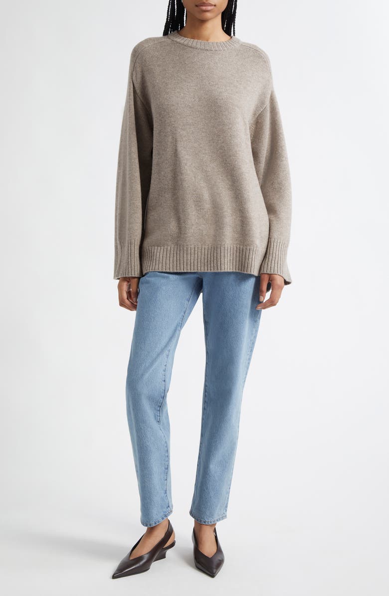 LOULOU DE SAISON Safi Step Hem Wool & Cashmere Sweater, Alternate, color, Ash Grey