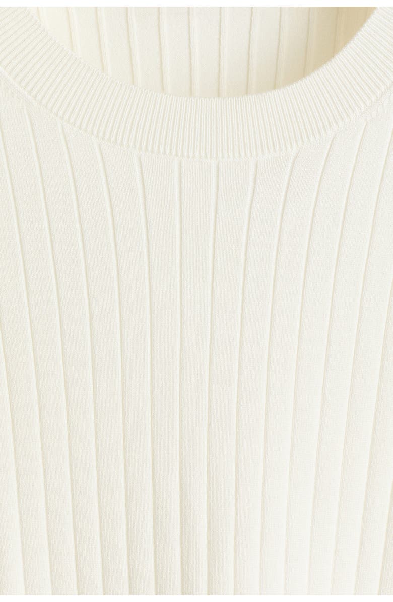 H&M Slim Fit Knitted T-shirt, Alternate, color, Cream